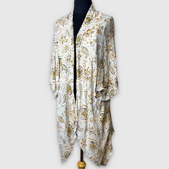 Patrons Of Peace Paisley Floral Bohemian Print Kimono Cardigan Size Medium - Picture 1 of 10